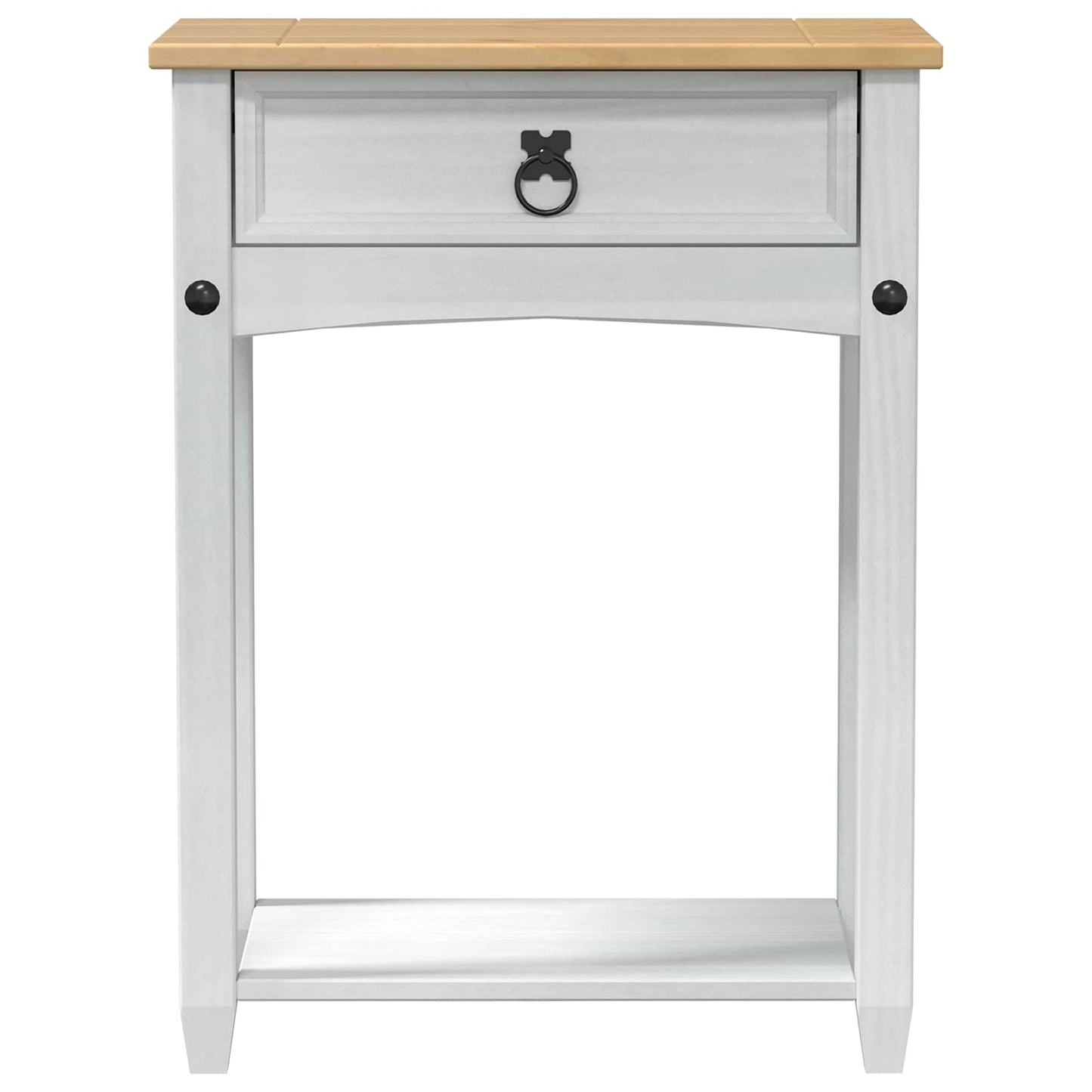 vidaXL Console table White 55 x 35 x 73 cm Solid Pine Wood 4