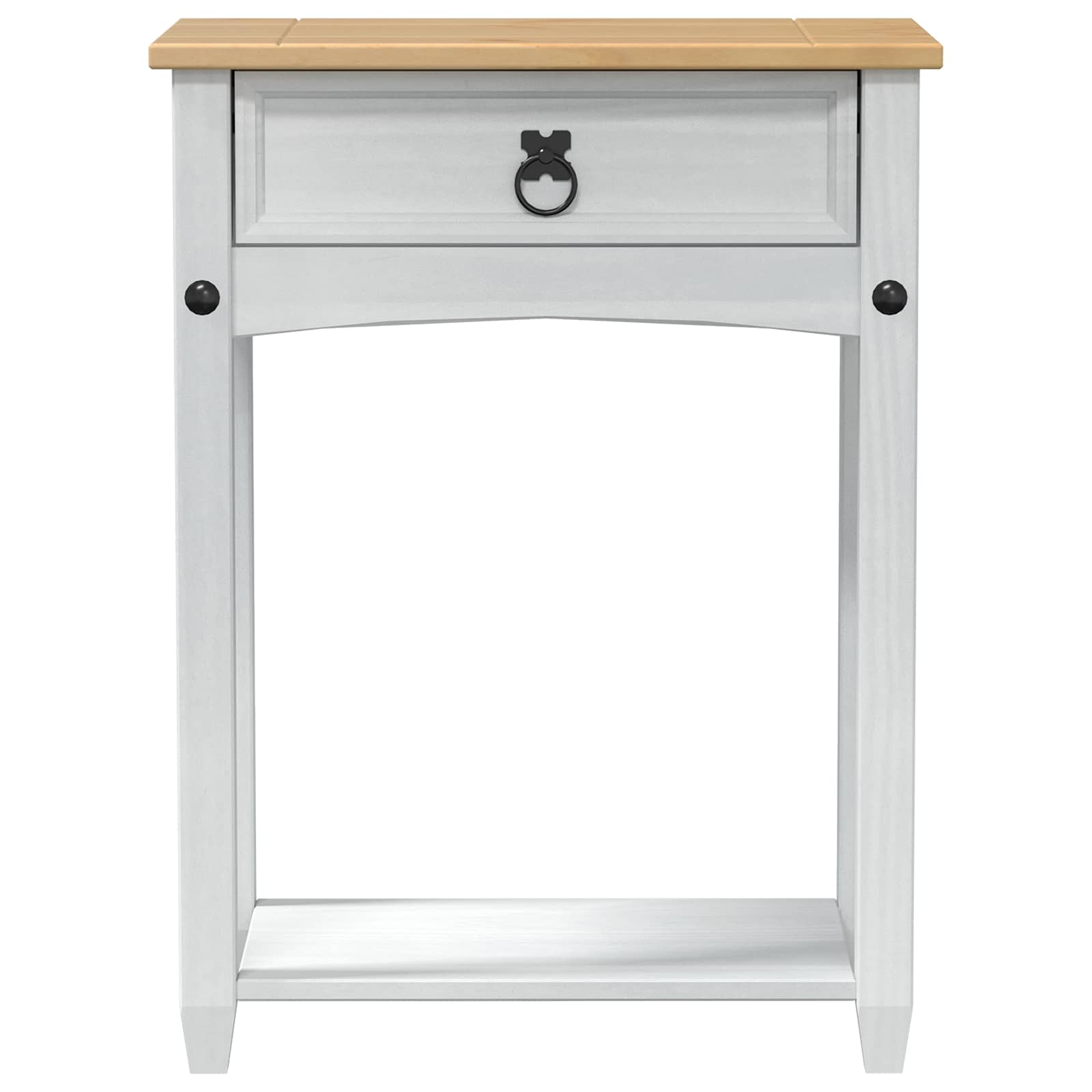 vidaXL Console table White 55 x 35 x 73 cm Solid Pine Wood 4