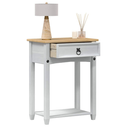 vidaXL Console table White 55 x 35 x 73 cm Solid Pine Wood 3
