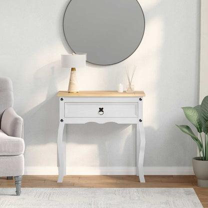 vidaXL Console table White 73 x 35 x 73 cm Solid Pine Wood 1