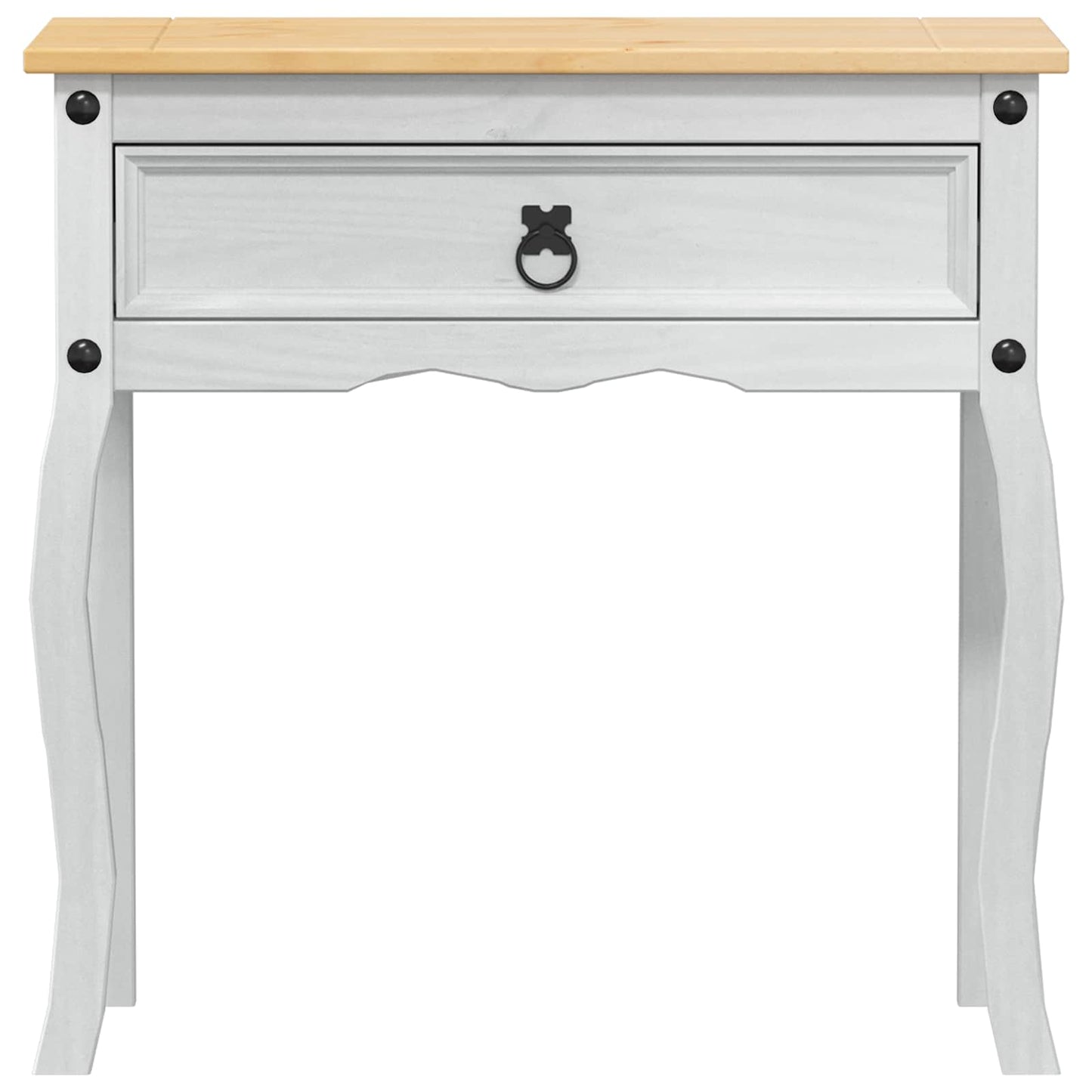 vidaXL Console table White 73 x 35 x 73 cm Solid Pine Wood 4