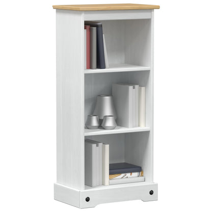 vidaXL Bookcase 46 x 29 x 100 cm Solid Pine Wood White 3