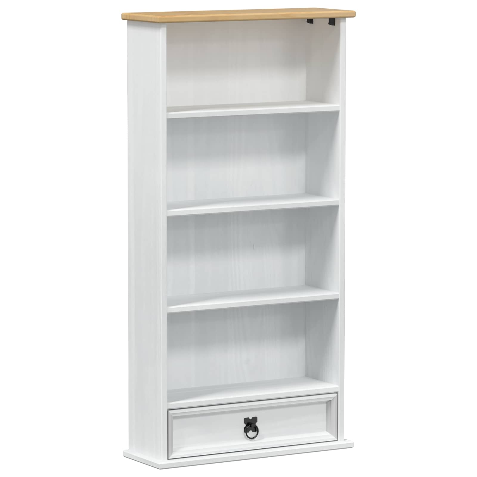 vidaXL CD cabinet White 52 x 17.5 x 103 cm Solid Pine Wood 2