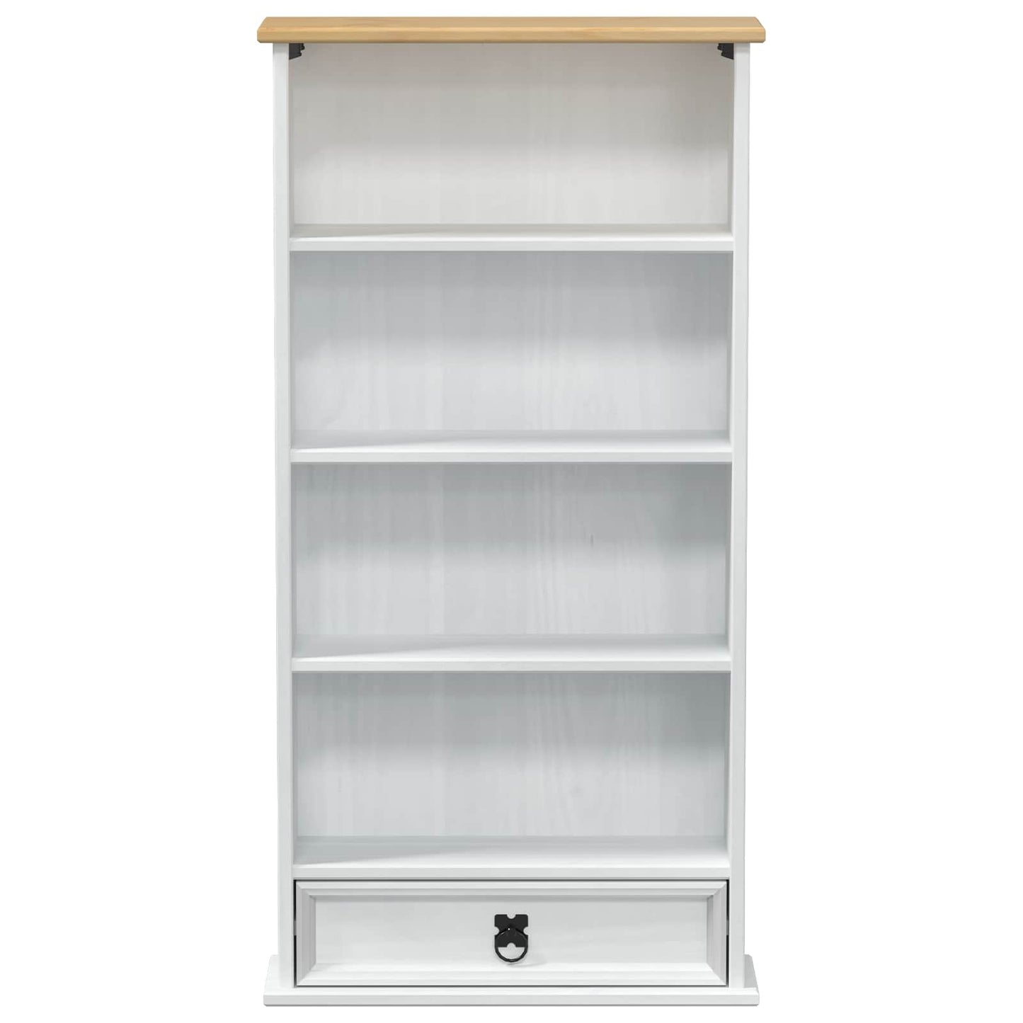 vidaXL CD cabinet White 52 x 17.5 x 103 cm Solid Pine Wood 4