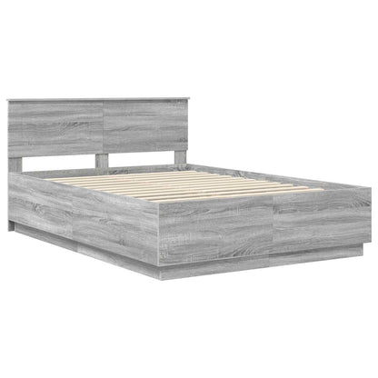 Bed Frame Engineered Wood Length 200 cm Grey Sonoma 160 cm