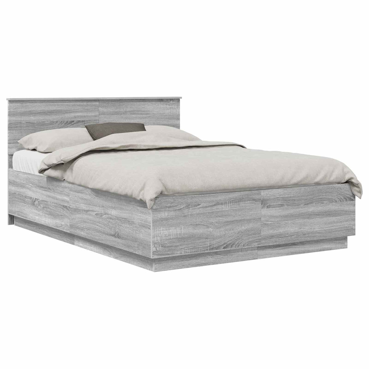 Bed Frame Engineered Wood Length 200 cm Grey Sonoma 160 cm
