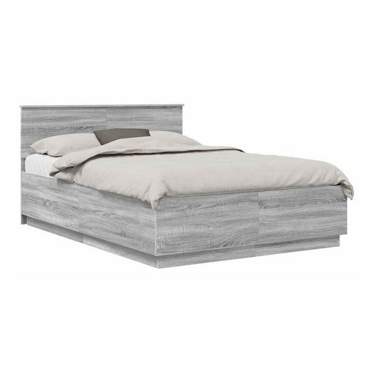 Bed Frame Engineered Wood Length 200 cm Grey Sonoma 160 cm