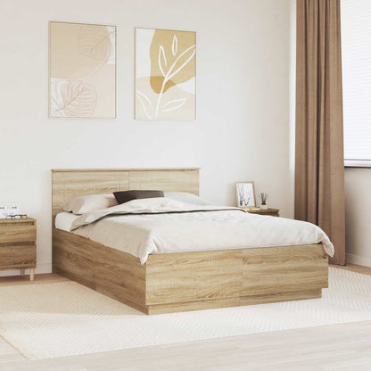 Bed Frame Engineered Wood Length Sonoma Oak