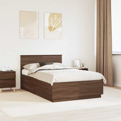 Bed Frame Engineered Wood Length Brown oak