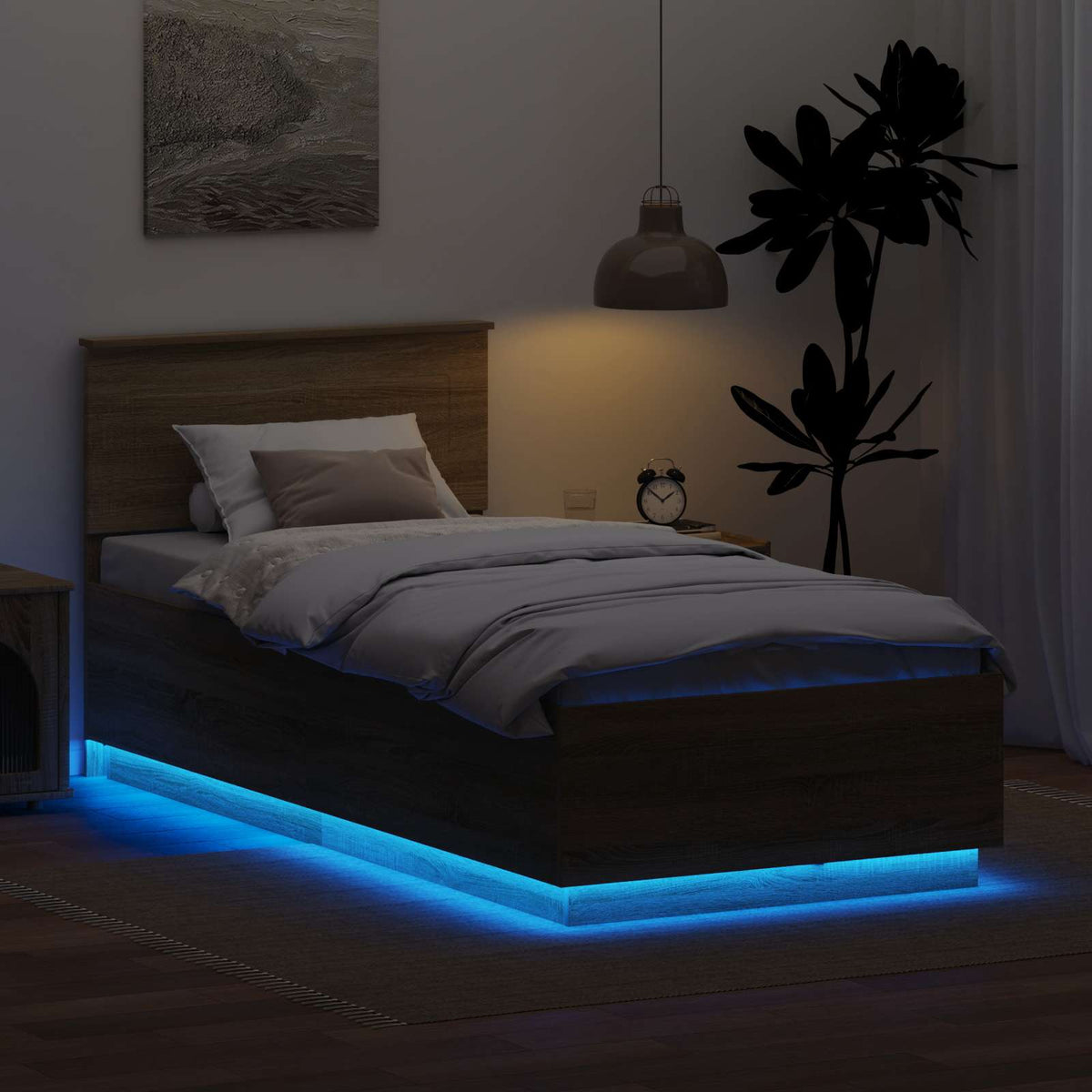 Bed Frame Engineered Wood Length 190 cm Sonoma oak 75 cm