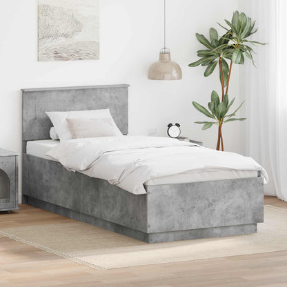 Bed Frame Engineered Wood Length 190 cm Concrete grey 75 cm