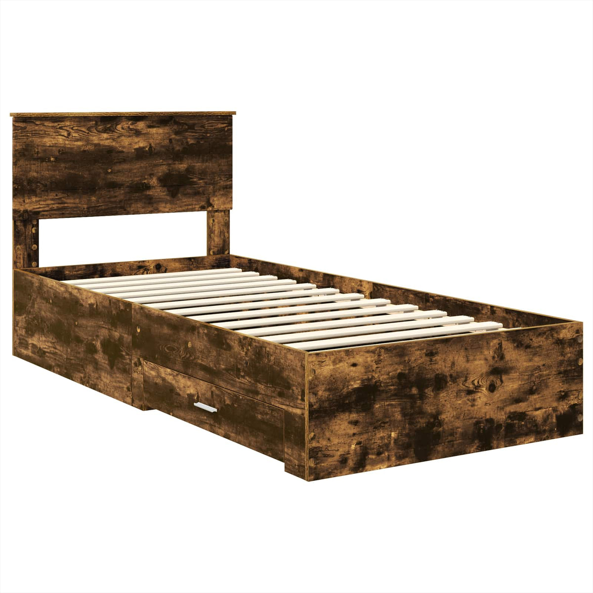 Bed Frame Engineered Wood Length 200 cm Smoked Oak 100 cm