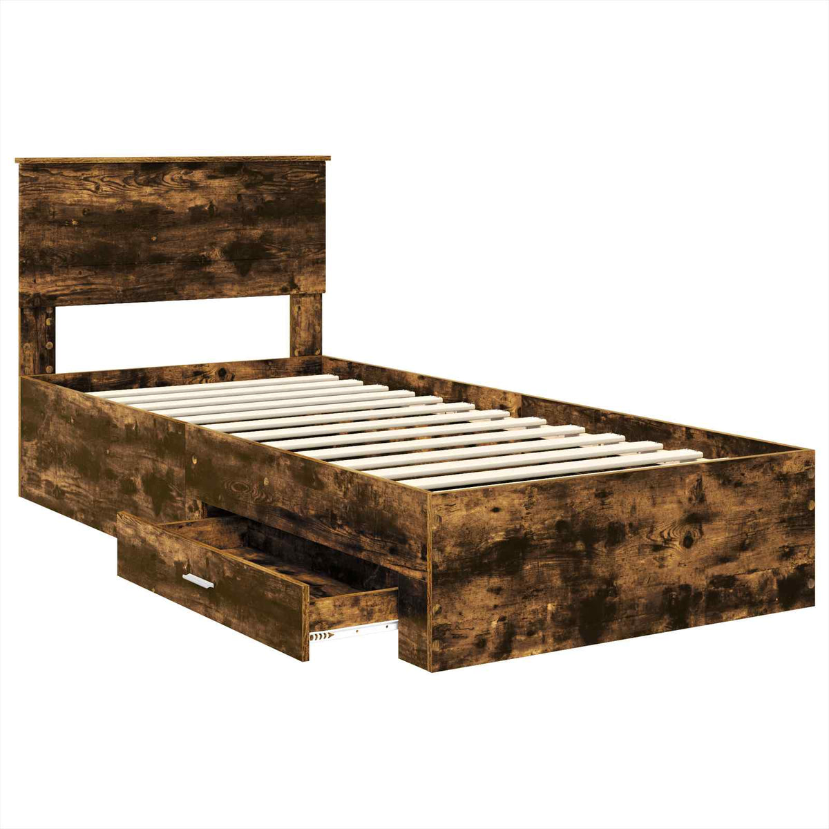 Bed Frame Engineered Wood Length 200 cm Smoked Oak 100 cm