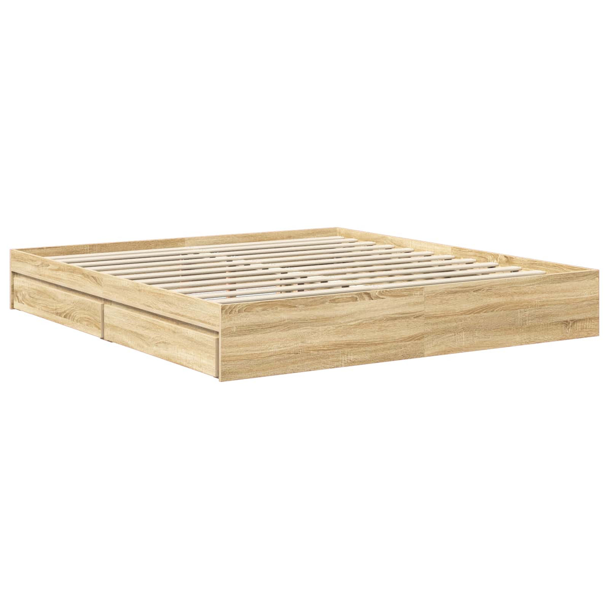 Storage Bed with Drawer Engineered Wood Length 200 cm Sonoma Oak 180 cm