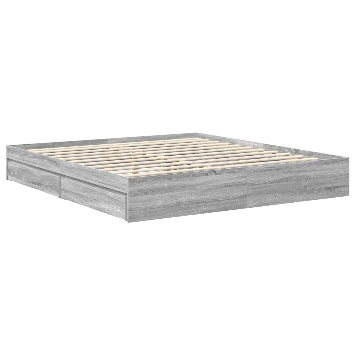 Storage Bed Adjustable Engineered Wood Length 200 cm Grey Sonoma 180 cm