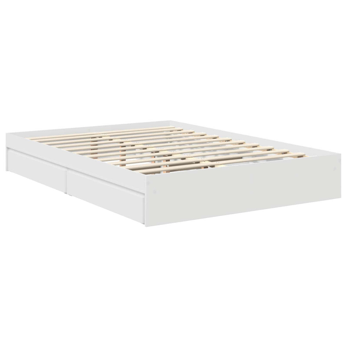 Storage Bed with Drawer Engineered Wood Length 190 cm White 140 cm