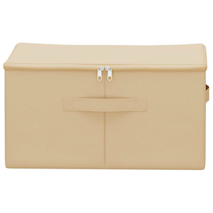 vidaXL Storage Box 6 pcs Non-woven fabric 50 x 30 x 25 cm 37.5 L Cream 4