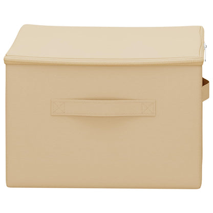 vidaXL Storage Box 6 pcs Non-woven fabric 50 x 30 x 25 cm 37.5 L Cream 5