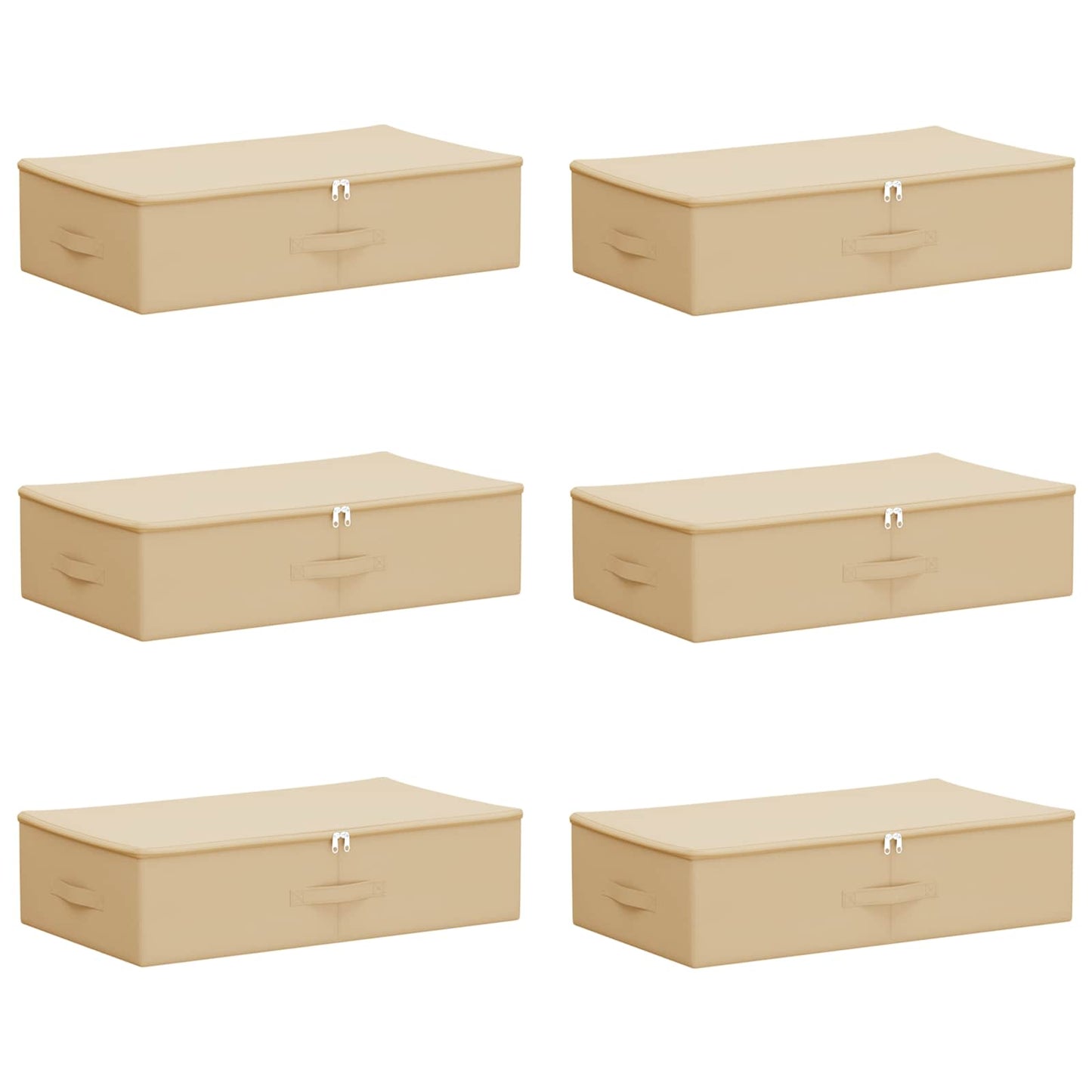 vidaXL Storage Box 6 pcs Non-woven fabric 70 x 40 x 18 cm 50.4 L Cream 2