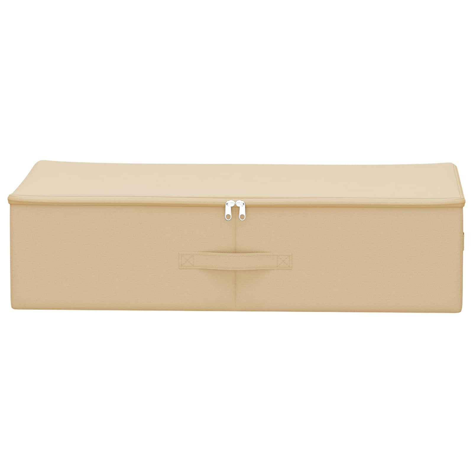 vidaXL Storage Box 6 pcs Non-woven fabric 70 x 40 x 18 cm 50.4 L Cream 4