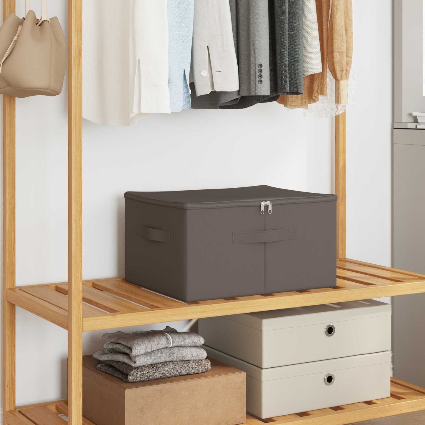 vidaXL Storage Box 6 pcs Non-woven fabric 50 x 30 x 25 cm 37.5 L Grey 1