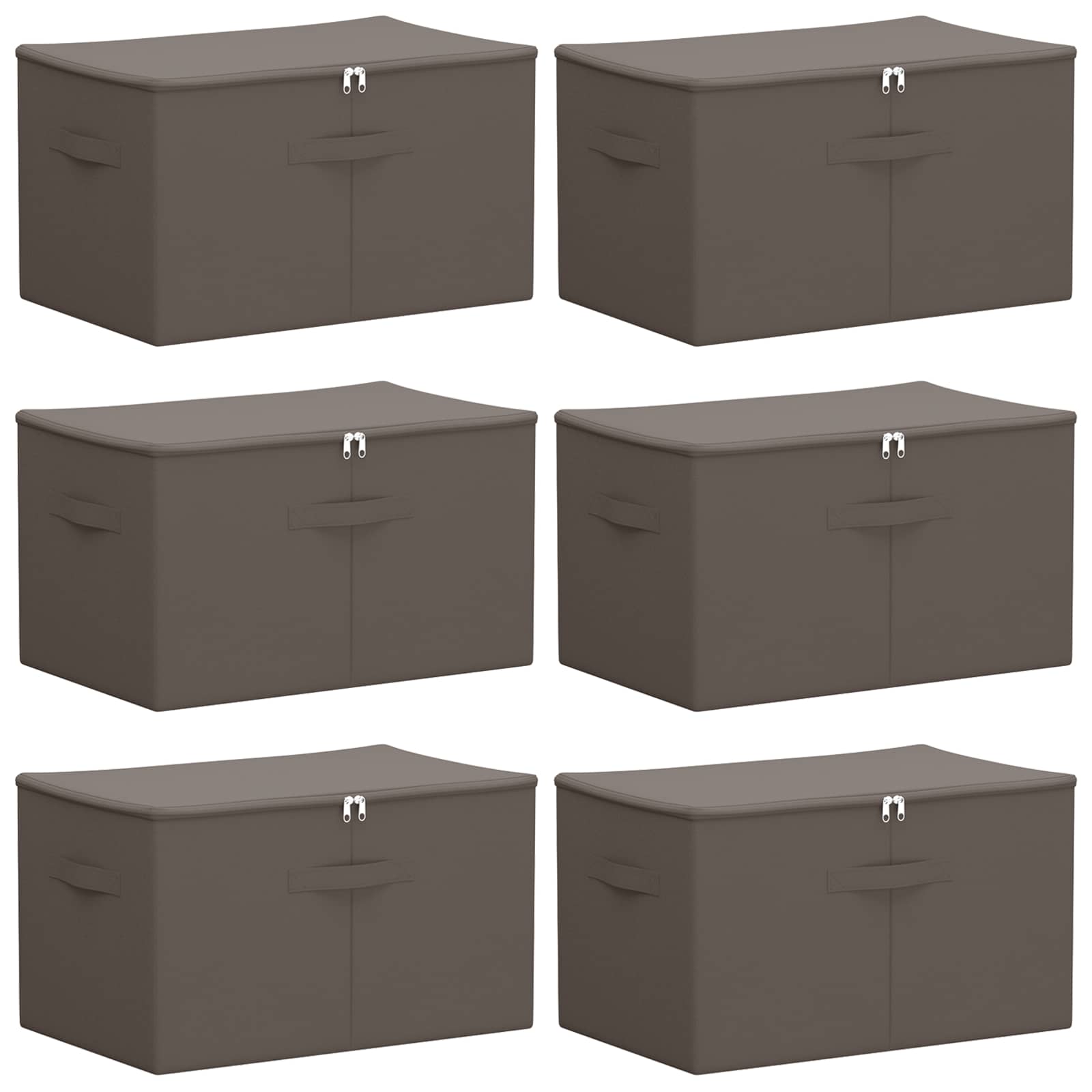 vidaXL Storage Box 6 pcs Non-woven fabric 55 x 35 x 32 cm 61.6 L 2