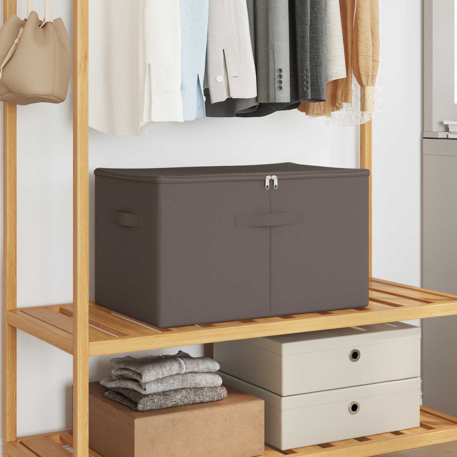 vidaXL Storage Box 6 pcs Non-woven fabric 60 x 43 x 35 cm 90.3 L Grey 1