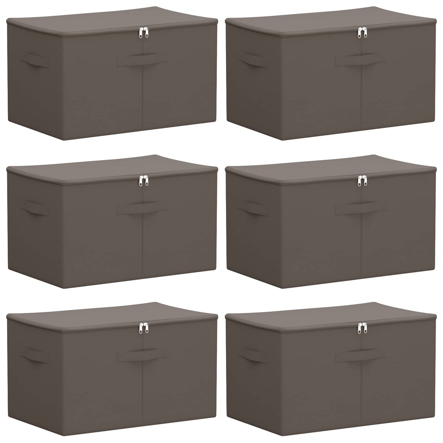 vidaXL Storage Box 6 pcs Non-woven fabric 60 x 43 x 35 cm 90.3 L Grey 2