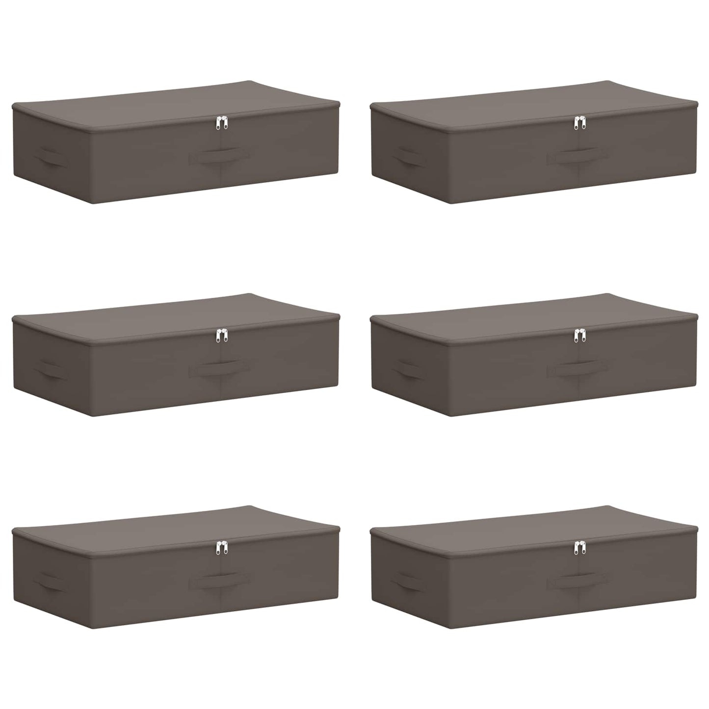 vidaXL Storage Box 6 pcs Non-woven fabric 70 x 40 x 18 cm 50.4 L Grey 2