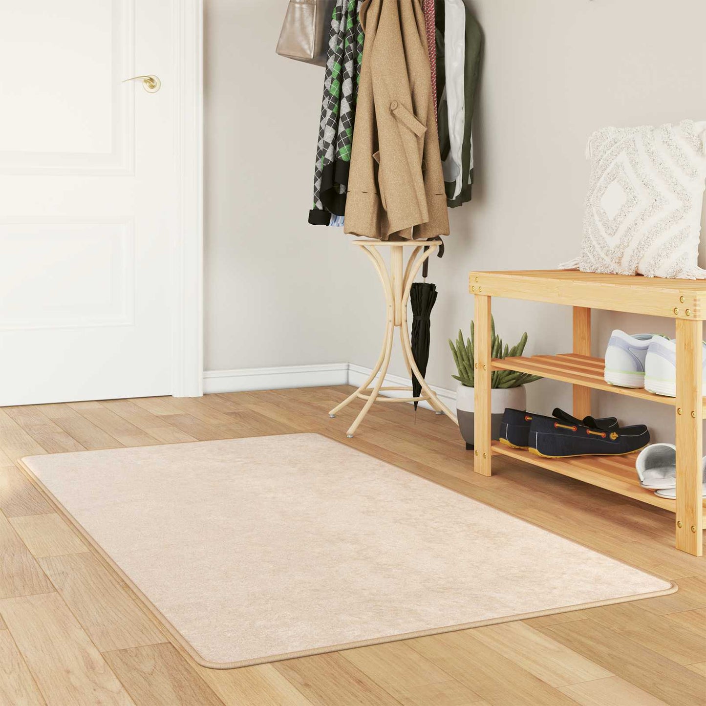 vidaXL Rug Runner MARSA Cream 80 x 350 cm Polyester and PVC 1