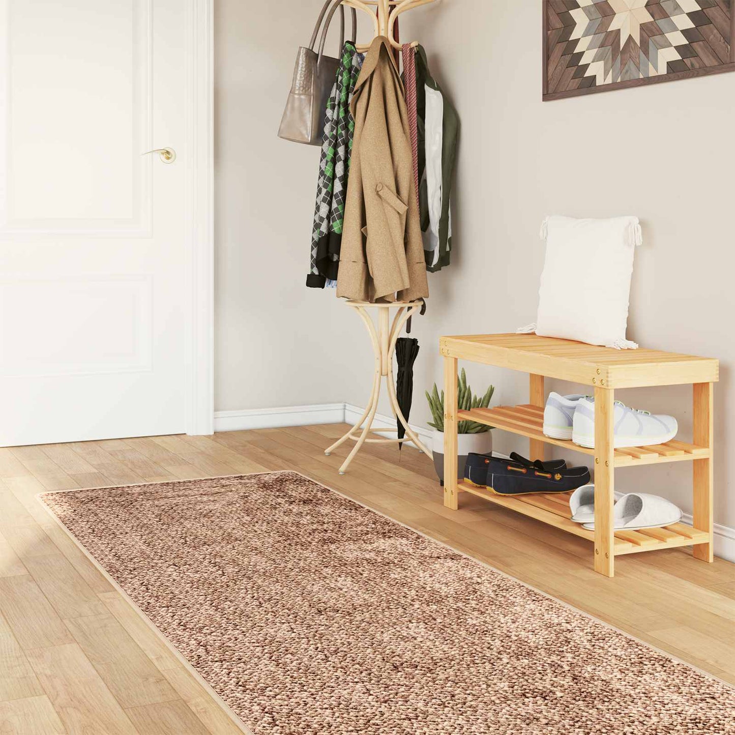 vidaXL Rug Runner MARSA Yellow 100 x 300 cm Polyester and PVC 1