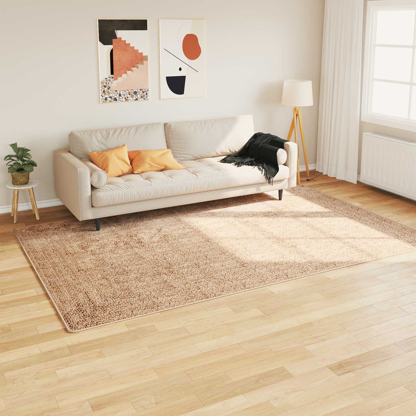 vidaXL Rug Runner MARSA Yellow 150 x 230 cm Polyester and PVC 1