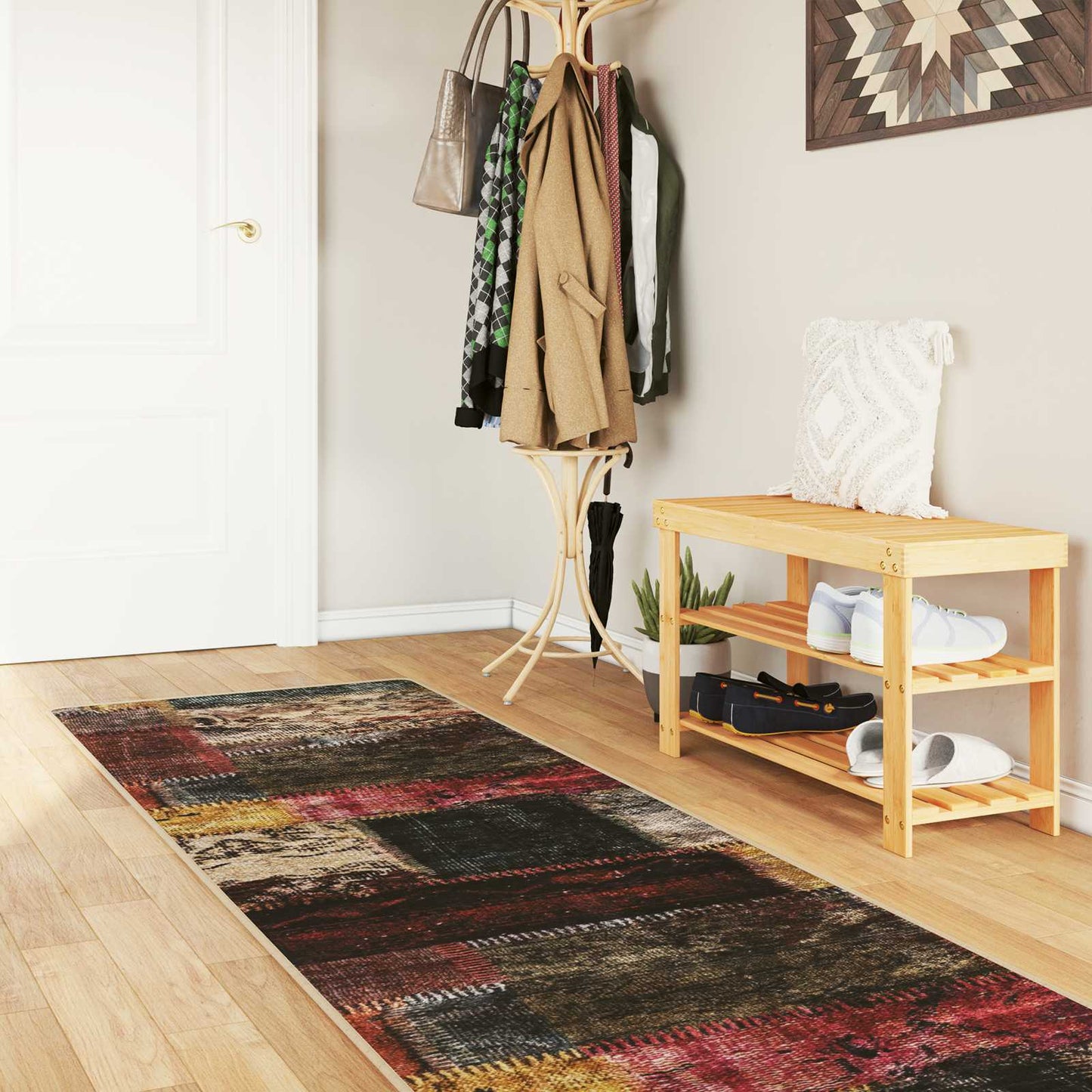 vidaXL Rug Runner MARSA Multicolour 80 x 400 cm Polyester and PVC 1