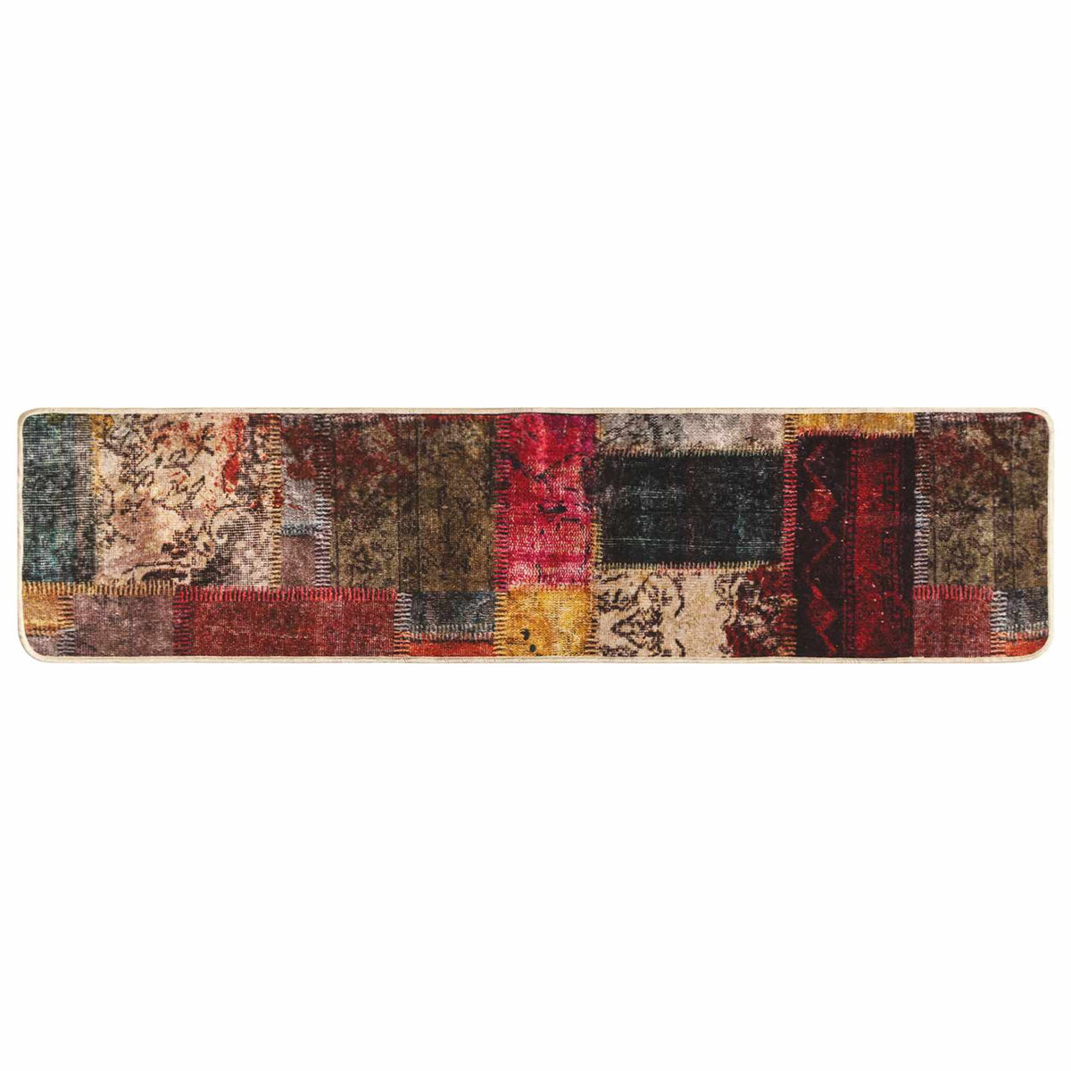 Rug Runner MARSA Multicolour Polyester and PVC Patchwork 50 x 100–100 x 250 cm 80 x 450 cm