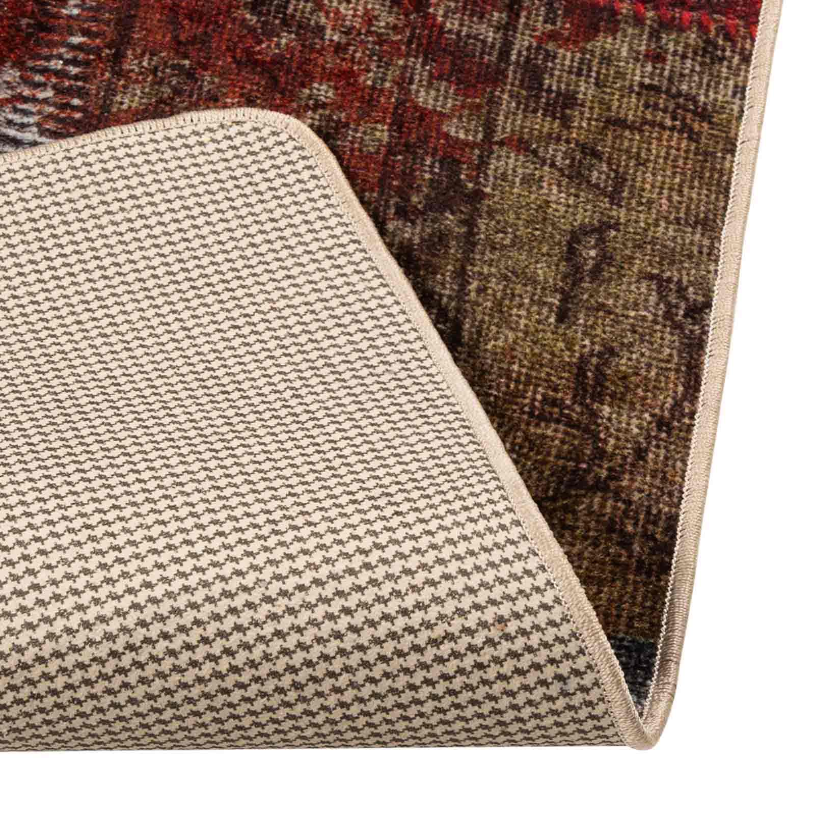 vidaXL Rug Runner MARSA Multicolour 100 x 350 cm Polyester and PVC 4