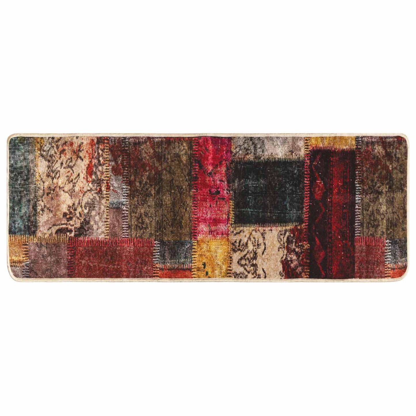 vidaXL Rug Runner MARSA Multicolour 100 x 350 cm Polyester and PVC 2