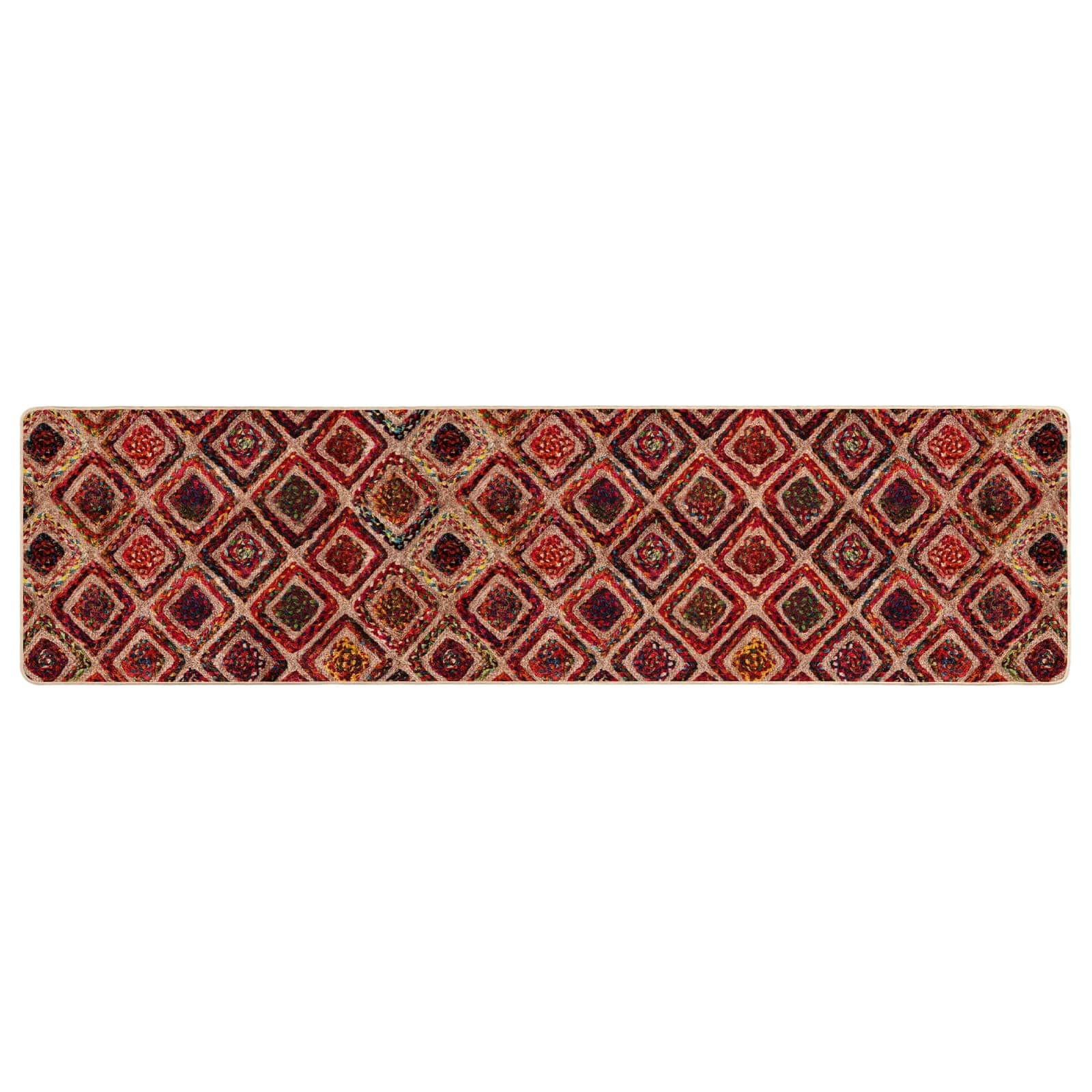 vidaXL Rug Runner MARSA Multicolour 100 x 250 cm Polyester and PVC 2