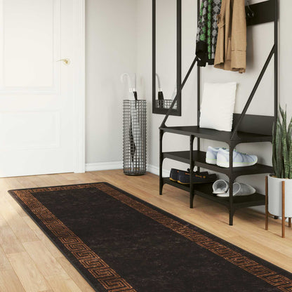 vidaXL Rug Runner MARSA Black 80 x 400 cm Polyester and PVC 1