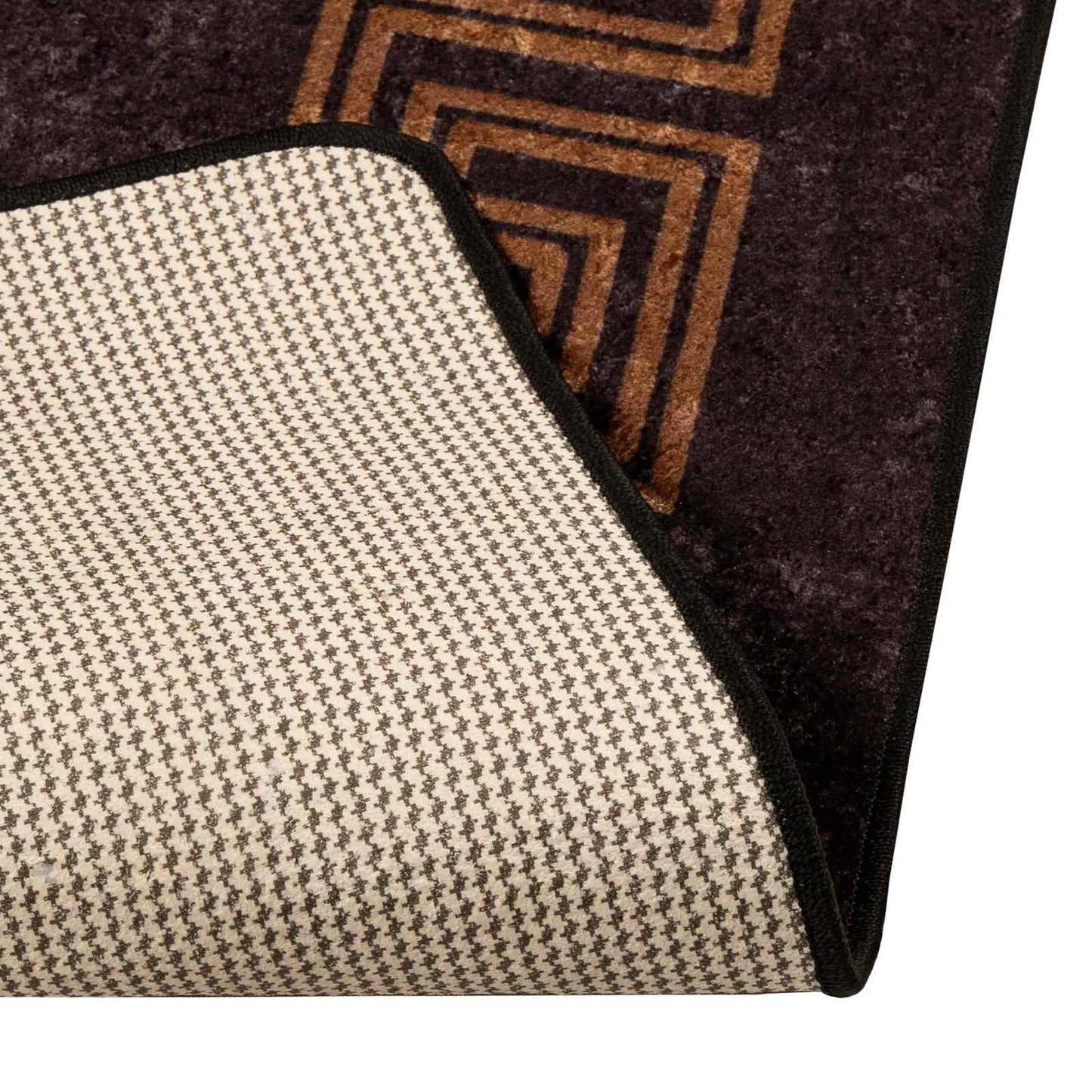vidaXL Rug Runner MARSA Black 100 x 300 cm Polyester and PVC 4