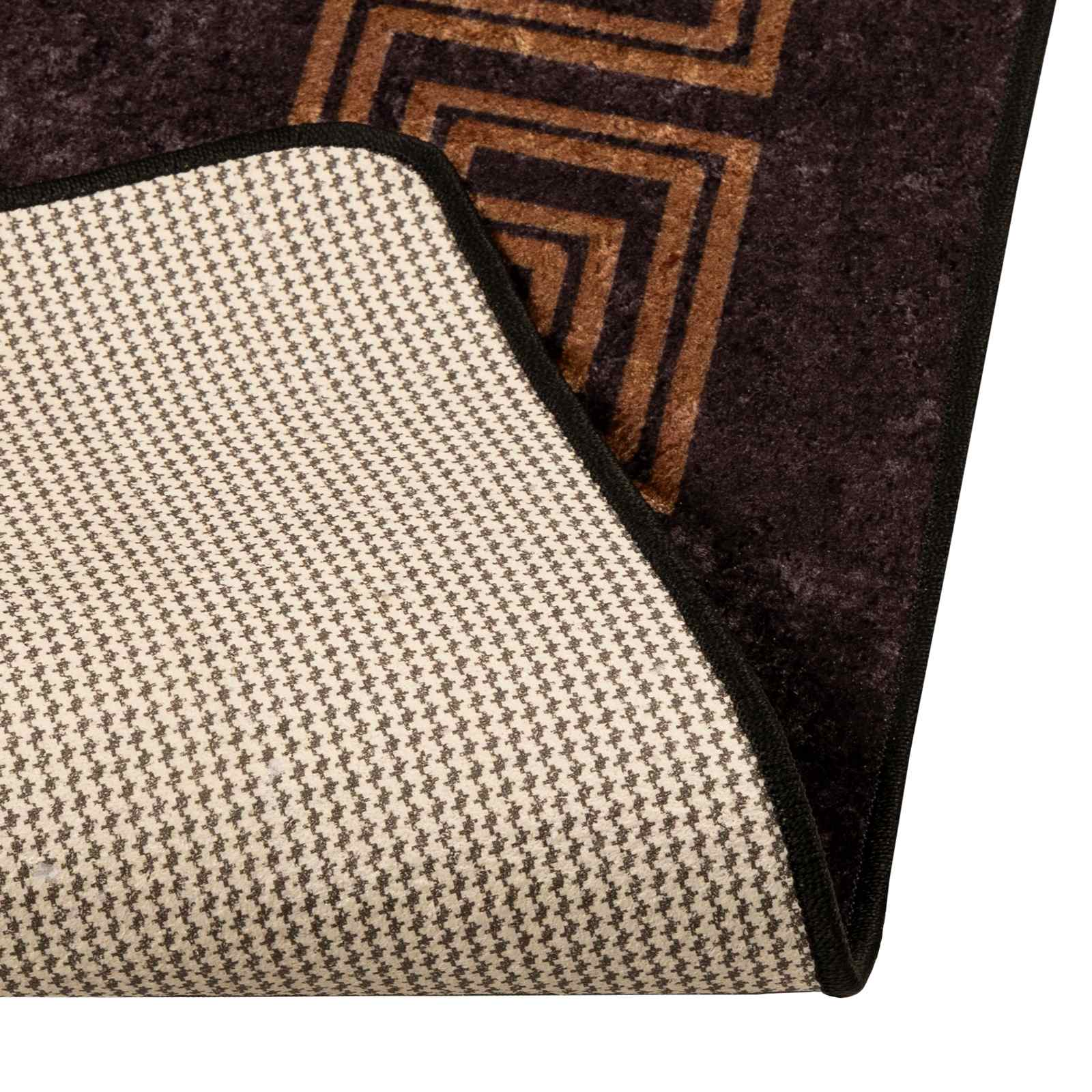 vidaXL Rug Runner MARSA Black 100 x 350 cm Polyester and PVC 4