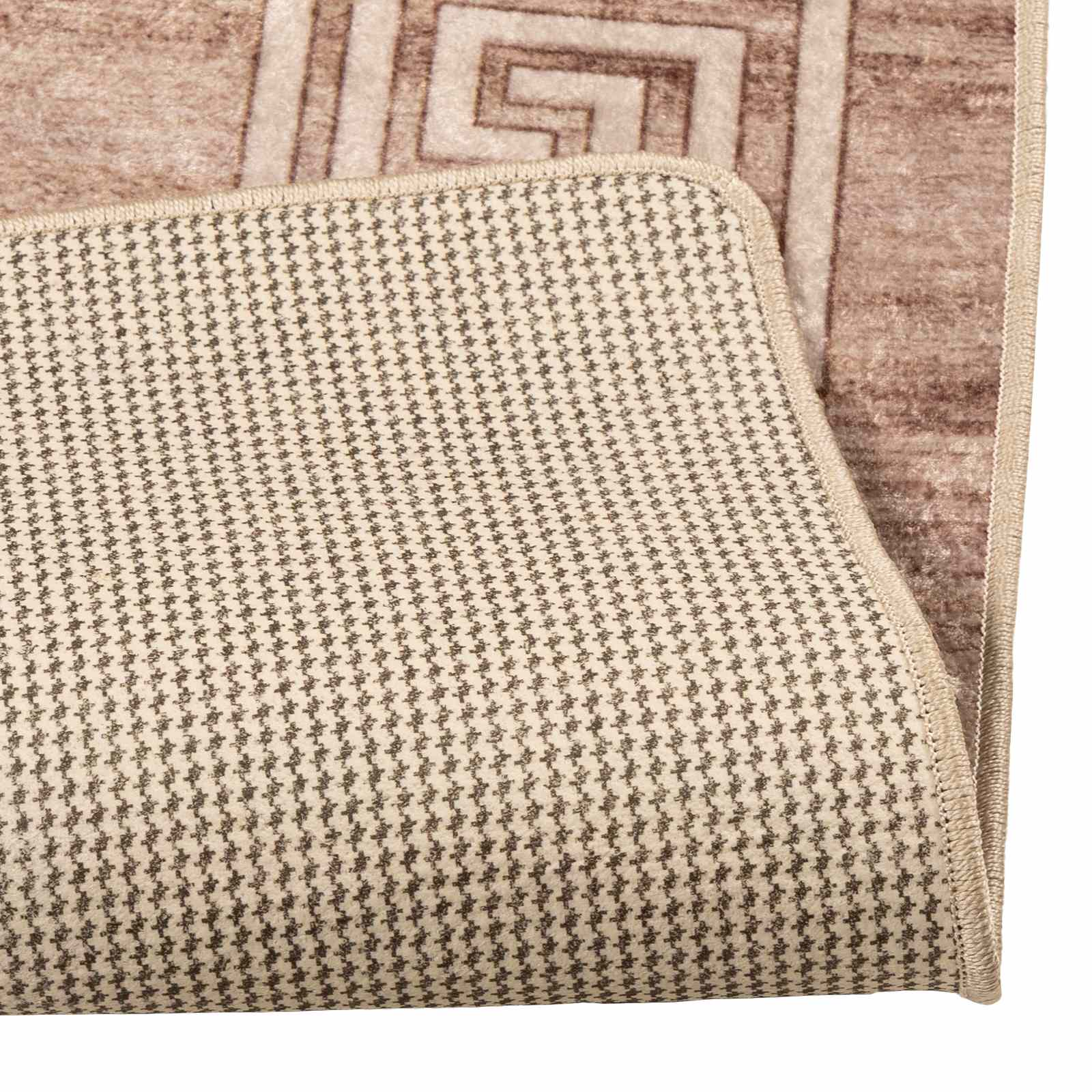 vidaXL Rug Runner MARSA White 100 x 350 cm Polyester and PVC 4