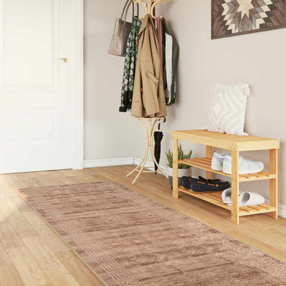 vidaXL Rug Runner MARSA White 100 x 350 cm Polyester and PVC 1