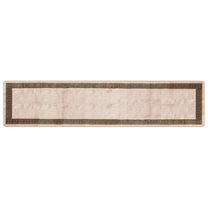 vidaXL Rug Runner MARSA Beige and Black 80 x 350 cm Polyester and PVC 2