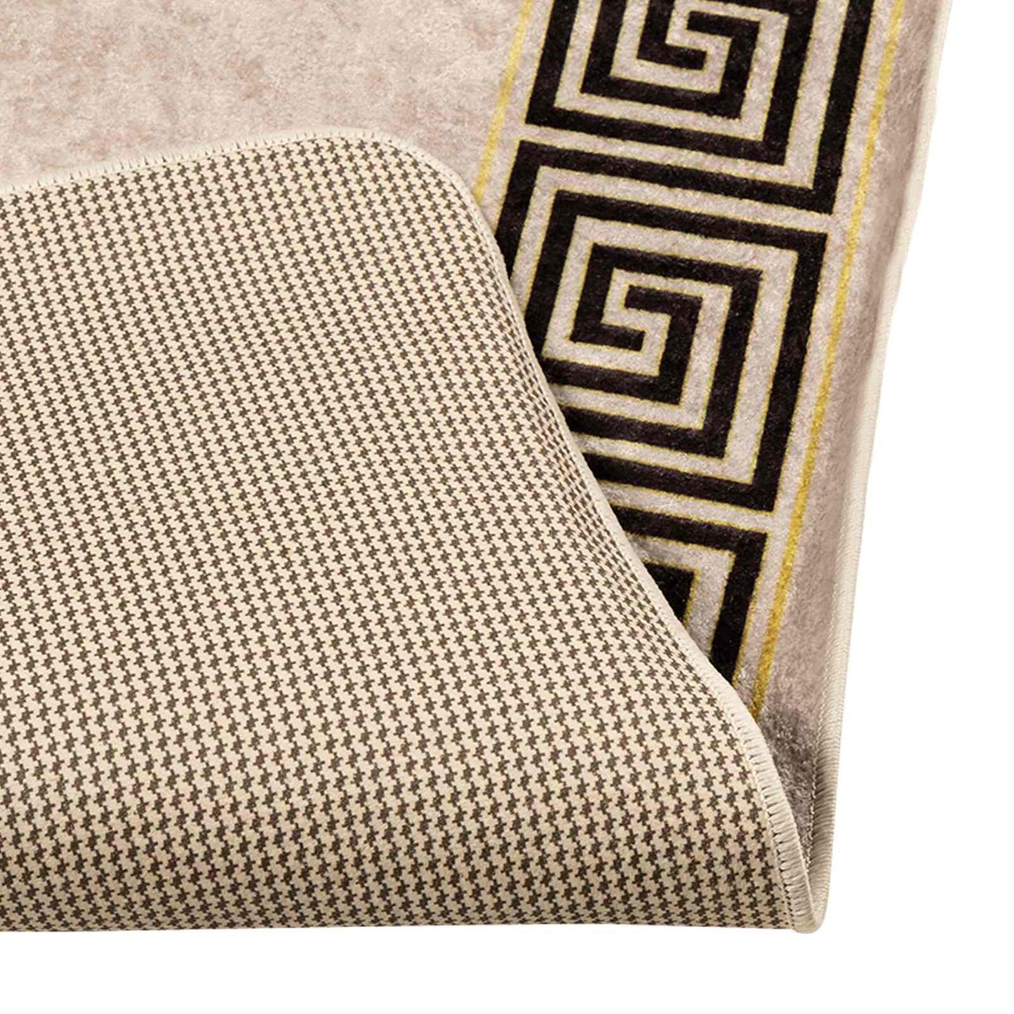 vidaXL Rug Runner MARSA Black 100 x 350 cm Polyester and PVC 4