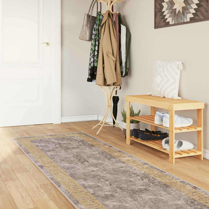 Rug Runner MARSA Polyester PVC Grey Gold