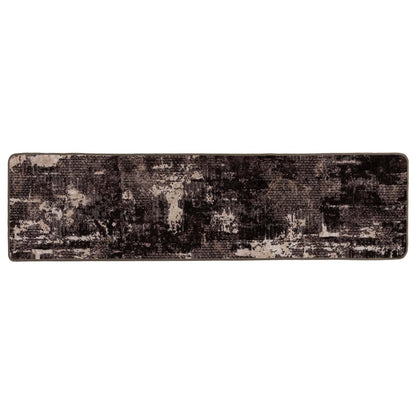 vidaXL Rug Runner MARSA Black 80 x 400 cm Polyester and PVC 2