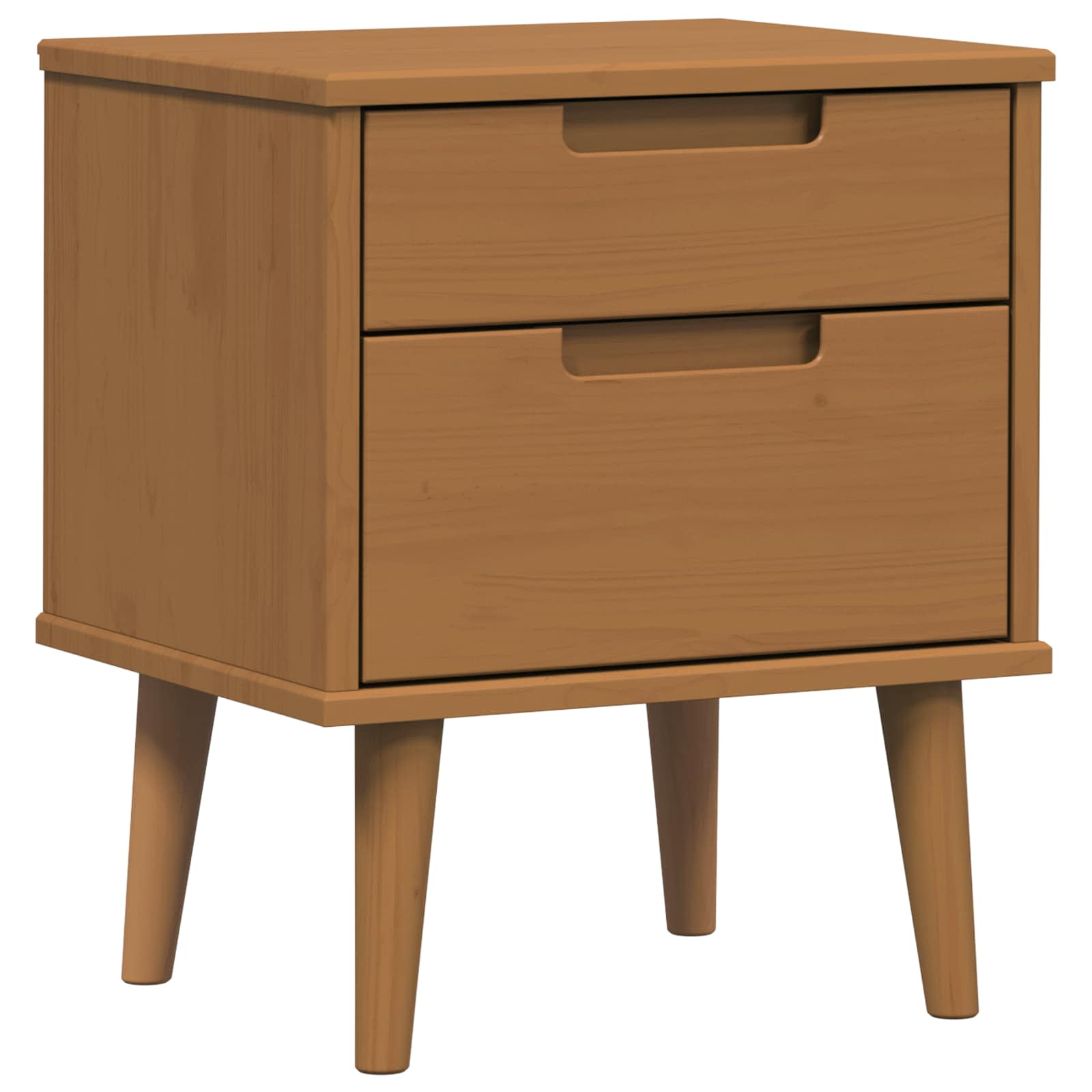 vidaXL Bedside Cabinet MOLDE Caramel 40 x 35 x 48 cm Solid Pine Wood 2