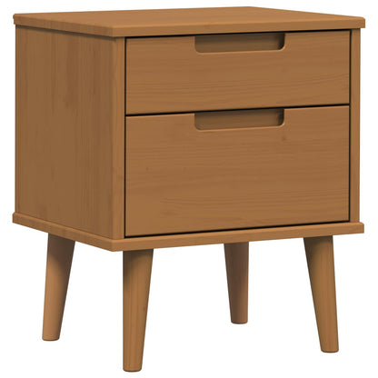 vidaXL Bedside Cabinet MOLDE Caramel 40 x 35 x 48 cm Solid Pine Wood 2