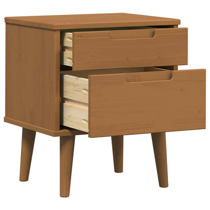 vidaXL Bedside Cabinet MOLDE Caramel 40 x 35 x 48 cm Solid Pine Wood 4