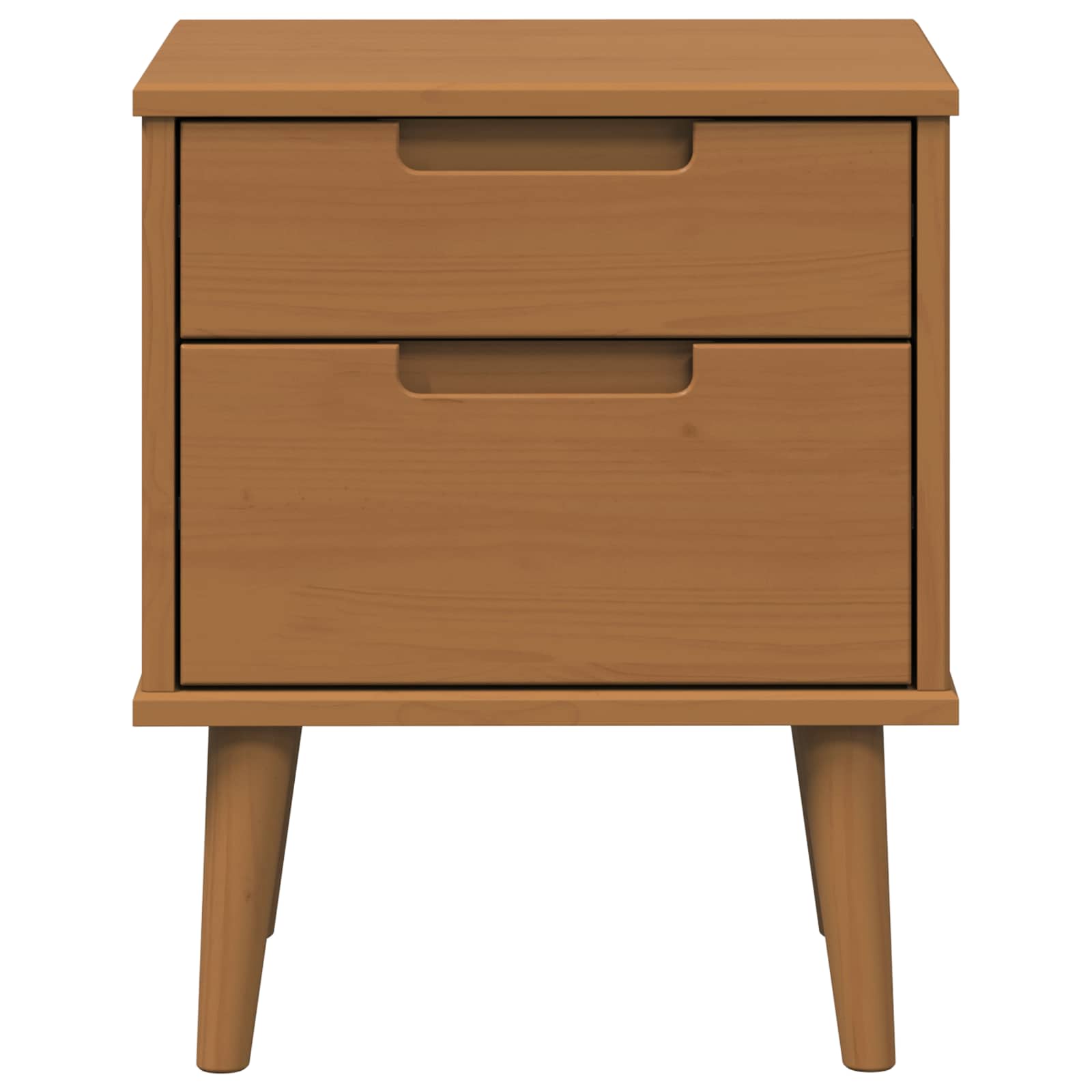 vidaXL Bedside Cabinet MOLDE Caramel 40 x 35 x 48 cm Solid Pine Wood 5